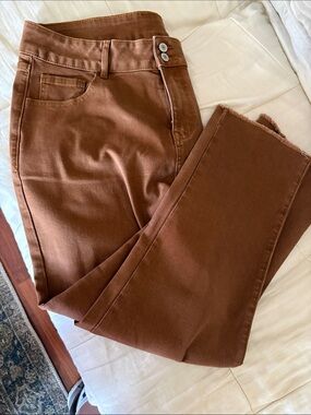 NWOT Sidefeel High-Rise Rust Brown Slim Jeans Size 16
